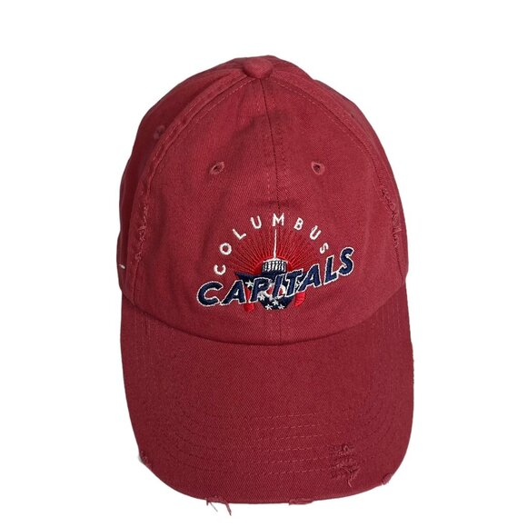 District Columbus Capitals Armature Hockey Baseball Hat Red Distressed Size OS - Picture 4 of 10